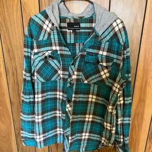 Men’s Hooded Button Up Flannel